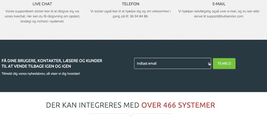 Tilmeldingsformular midt på siden